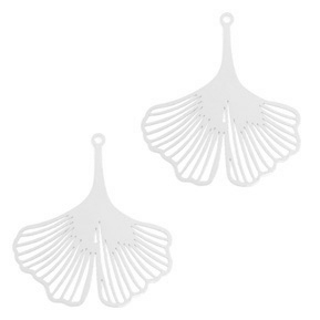 Bohemian charms Ginkgo leaf Silver (nickel free)