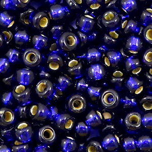 Miyuki seed beads 6/0 Duracoat Silverlined Dyed Navy Blue 6-4281