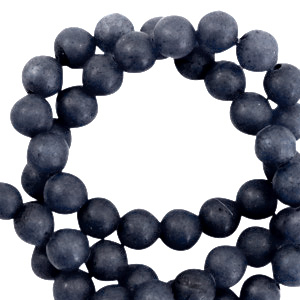 Natural stone beads Quartz 6mm matt Midnight Blue