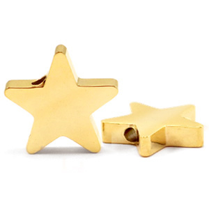 Stainless steel beads star Gold