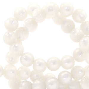 Super Polaris beads round 8 mm Bianco White
