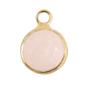 Natural stone charms 10mm Icy Pink-Gold