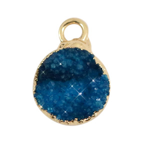 Natural stone charms 10mm Galaxy Blue-Gold