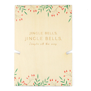 Jewellery cards wood "jingle bells" Natural (natural wood colour)