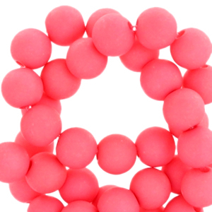 6 mm acrylic beads Hot Coral Pink