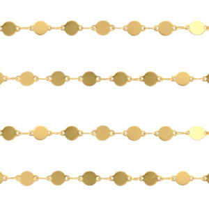 Stainless steel findings belcher chain coin Gold