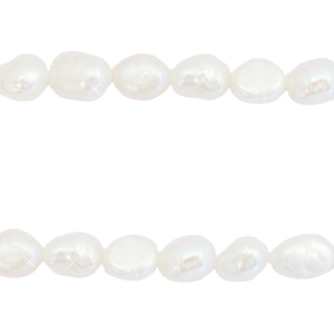 BQ Freshwater pearls nugget oval 8x5-6mm Naturel White