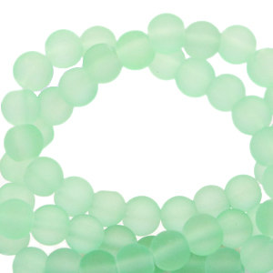 6 mm glass beads matt Neo Mint Green