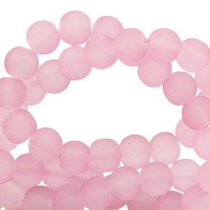6 mm glass beads matt Vintage Pink
