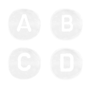 Acrylic letter beads mix White Transparent