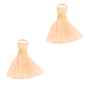 Tassels 1.5cm Gold-Seashell Pink