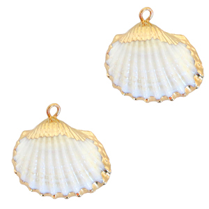 Shell pendant specials Cockles Gold-White