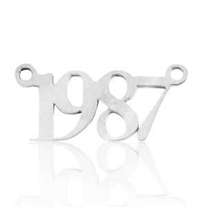 Stainless steel charms / connector year 1987 Silver