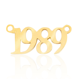 Stainless steel charms/connector year 1989 Gold