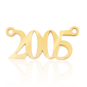 Stainless steel charms / connector year 2005 Gold