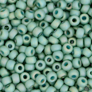 Miyuki seed beads 8/0 Opaque Glazed Frosted Rainbow Celadon Green 8-4701