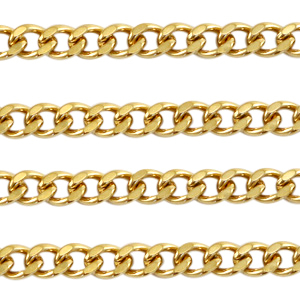 Stainless Steel findings belcher chain curb links Gold