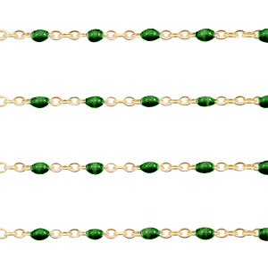 Stainless steel findings belcher chain 1mm Ultramarine Green-Gold