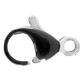 Stainless steel findings lobster clasp 10mm Black-Silver