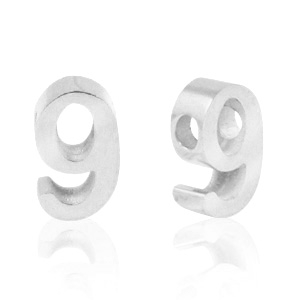 Stainless steel beads number 9 Silver