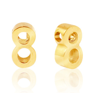 Stainless steel beads number 8 Gold