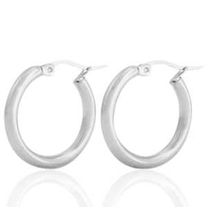 Stainless steel earrings creole Silver