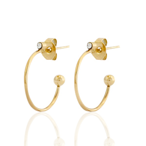 Stainless steel earrings / earpin creole Gold