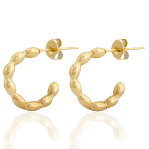 Stainless steel earrings / earpin creole Gold