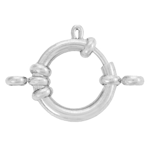 Stainless Steel findings bolt ring clasp 16mm with loops Silver
