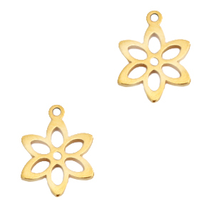 Stainless steel charms flower Gold