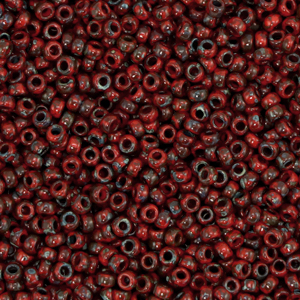 Miyuki seed beads 11/0 Opaque Picasso Red 11-4513