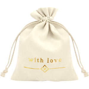 Jewellery Bag "with love" Off White-Gold