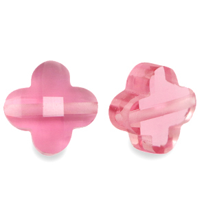Fashion faceted beads clover Indian Pink