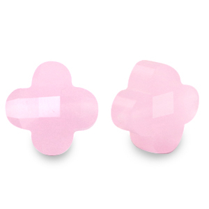 Fashion faceted beads clover Azalea Pink