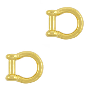 DQ European metal charms connector ring Gold (nickel free)