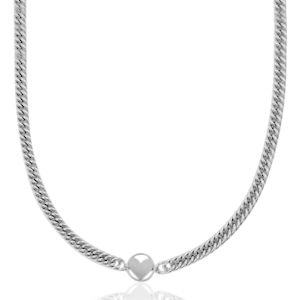 Stainless steel necklaces chain link heart Silver