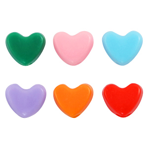Acrylic letter beads hearts Multicolour