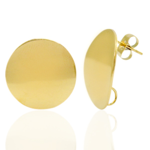 Stainless steel earrings/earpin 20mm with loop Gold