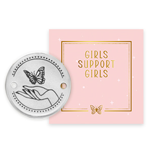 Girls Support Girls DQ European metal charms connector Antique Silver (nickel free) donation of 50% to Free a Girldonation of 50% to Free a Girl