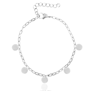 Stainless steel anklets belcher chain coins Silver