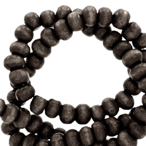 Wooden beads round 6mm Anthracite Black