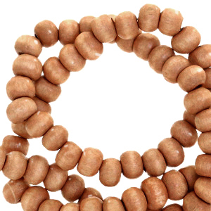 Wooden beads round 4mm Teak Brown