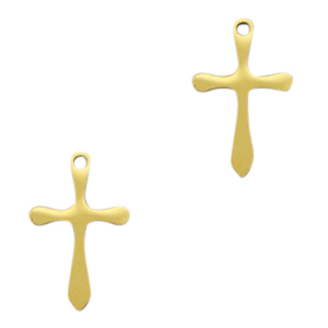 Stainless steel charms cross Gold