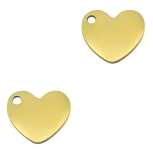 Stainless steel charms heart Gold
