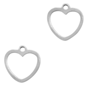 Stainless steel charms heart Silver