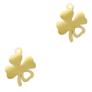 Stainless steel charms clover Gold