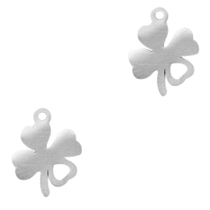 Stainless steel charms clover Silver