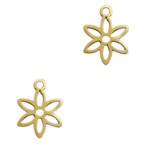 Stainless steel charms flower Gold