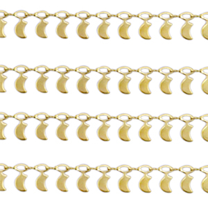 Stainless steel belcher chain moon Gold