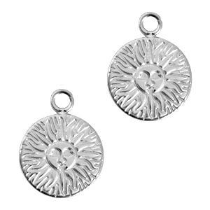 Stainless steel charms sun Silver